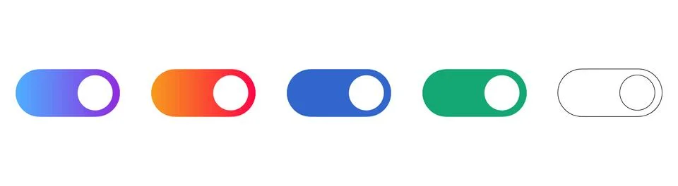 UI Toggle Switch Icon Set Stock Illustration