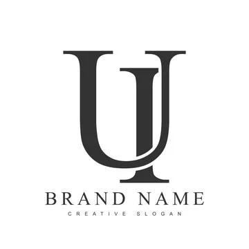 UI trendy logotype template. Initial letter u and i classic font style. Cre.. Stock Illustration