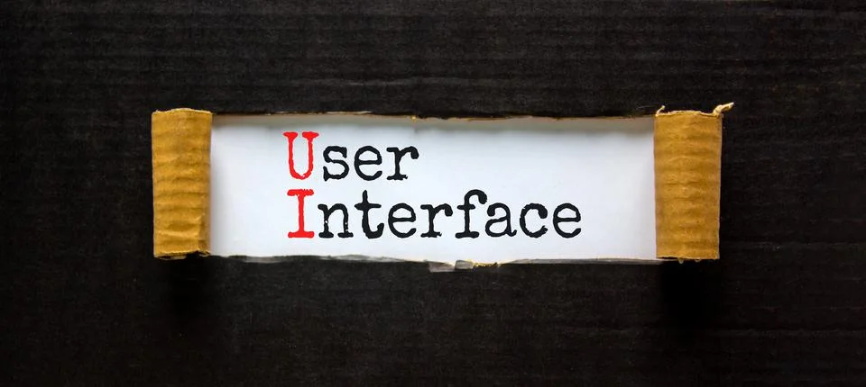UI user interface symbol. Concept words UI user interface on white paper. Bea 写真素材