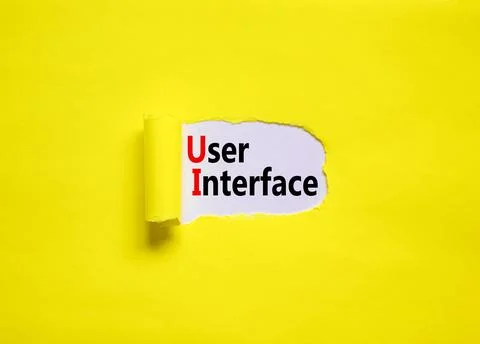 UI user interface symbol. Concept words UI user interface on yellow paper on  Foto stock