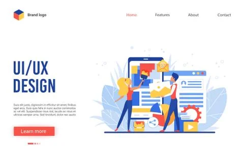 Ui ux design app creation vector illustration, interface website design with Illustrazione stock