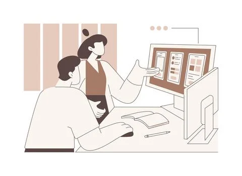 UI UX design software isolated cartoon vector illustrations. 스톡 일러스트