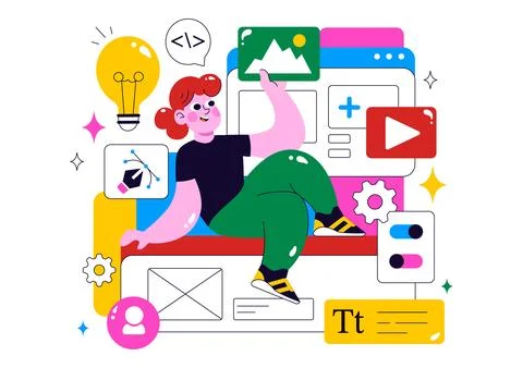 Ui Ux Design Vector Illustration Featuring Application and Software Website.. Stockillustratie