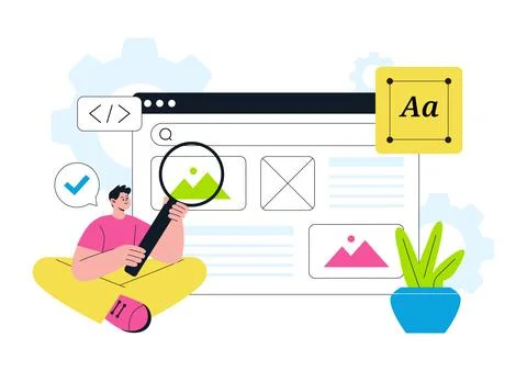 UI UX Design Vector Illustration Featuring User Interface, User Experience,.. Stockillustratie