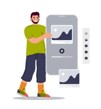 Ui ux designer arrangement interface elements of the application and sites. T Stock Illustration