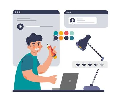 Ui ux designer arrangement interface elements of the application and sites. A Stock Illustration