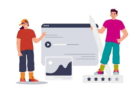 Ui ux designer arrangement interface elements of the application and sites. T Illustrazione stock