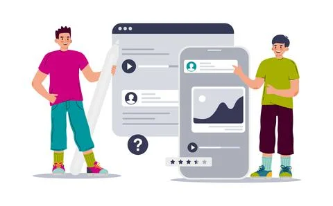 Ui ux designer arrangement interface elements of the application and sites. T 스톡 일러스트