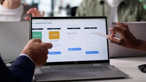 UI UX Designer Team Developing Mobile Shopping Stock Footage 311731868