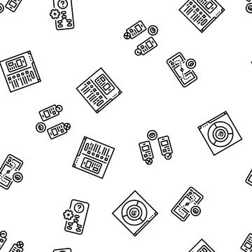 Ui ux develop content research seamless pattern vector Stock Illustration