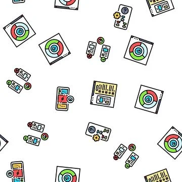Ui ux develop content research seamless pattern vector Stockillustratie