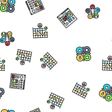 Ui ux develop content research seamless pattern vector Stock Illustration