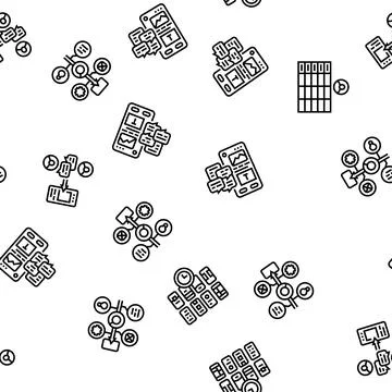 Ui ux digital develop code app seamless pattern vector Stock Illustration