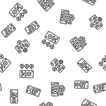 Ui ux digital develop code app seamless pattern vector Stockillustratie