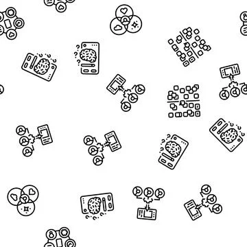 Ui ux digital develop code app seamless pattern vector 스톡 일러스트