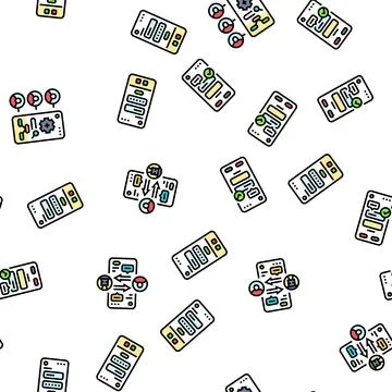 Ui ux digital develop code app seamless pattern vector Stock Illustration