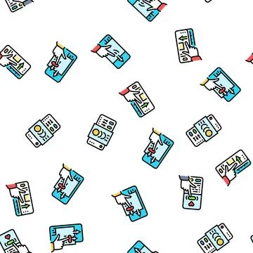 Ui ux digital develop code app seamless pattern vector Stock Illustration