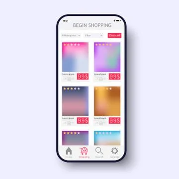 UI, UX, GUI flat screen design template for an online store women s, men s and Stock Illustration