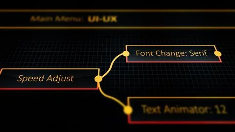 A UI UX Node Interface on Computer Screen 10 Stock-Illustration