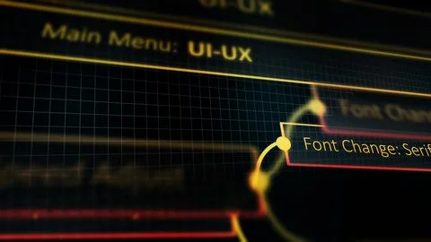 A UI UX Node Interface on Computer Screen ALT 10 Ilustração Stock