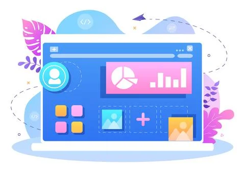 UI &amp; UX Programmer Flat Design Vector Illustration for Business Information a Stock-Illustration