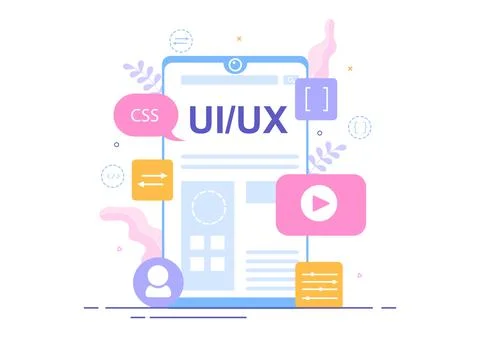 UI &amp; UX Programmer Flat Design Vector Illustration for Business Information a Stock-Illustration