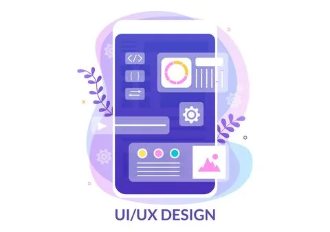 UI &amp; UX Programmer Flat Design Vector Illustration for Business Information a Stock-Illustration