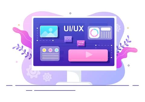 UI &amp; UX Programmer Flat Design Vector Illustration for Business Information a Stock-Illustration