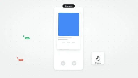UI UX Swipe Card Flow Mobile App Prototype Horizontal Transition Interactive Stock Footage 346163720