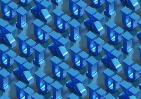 UI UX text in three dimensions seamless pattern. Isometric background. 3d i.. Stock Illustration