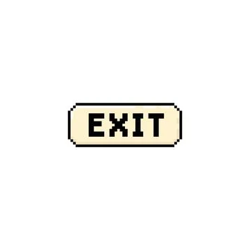 UI UX user software interface pixel vector icon, rectangle button with EXIT text Illustrazione stock