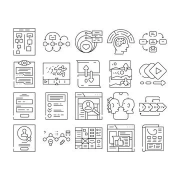 Ui ux web interface mobile icons set vector イラスト素材