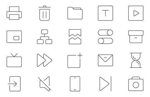 Ui ux web outline icon set, user interface iconset collection. Basic User I.. イラスト素材