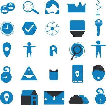 Ui Vector Icon Set –Blue Stock Illustration