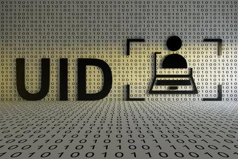 UID concept text sunlight 3D illustration Stock Illustration