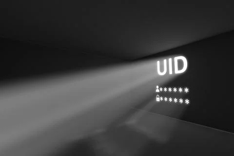 UID rays volume light concept 3d illustration Stock Illustration