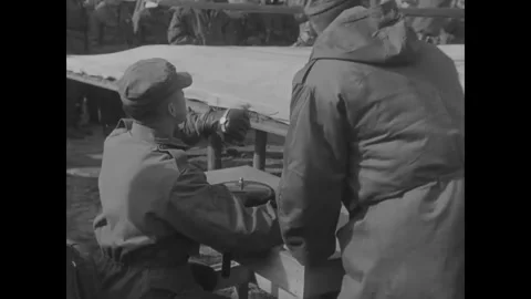 UIJONGBU - 1954: Ring official - Referee signals in an outdoor ring Stock Footage 344005066