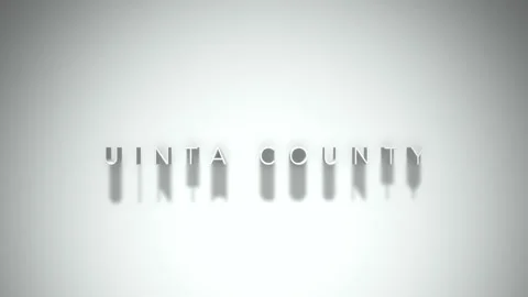 UINTA COUNTY 3D title animation with shadows on a white background Видео 296791658