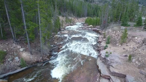 Uintas Provo River flying downstream Stock Footage 87489217