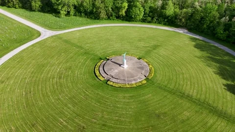 UIUC Allerton Park Sun Singer Statue Bronze Apollo (far rear CCW) Stock Footage 274426784