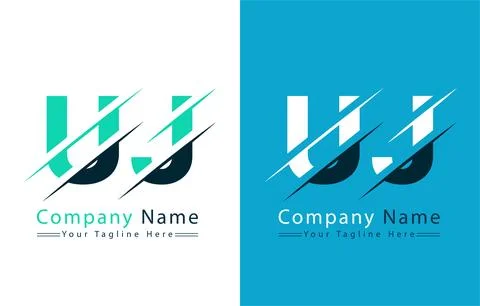 UJ Letter Logo Vector Design Concept Elements Stock Illustration