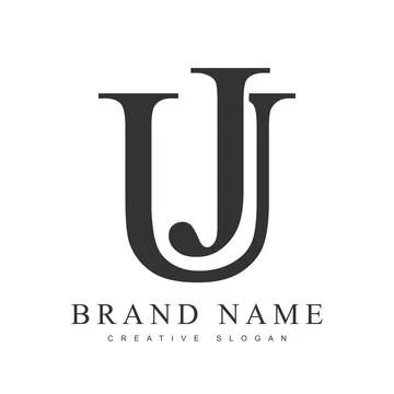 UJ trendy logotype template. Initial letter u and j classic font style. Cre.. Illustrazione stock