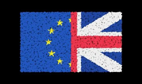 UK and EU flag. Stock Illustration