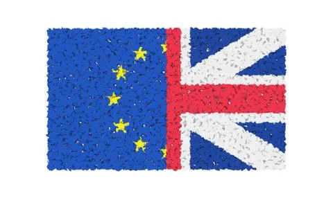 UK and EU flag. Stock Illustration