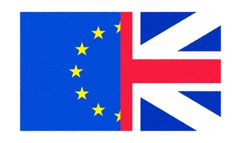 UK and EU flag. Stock Illustration