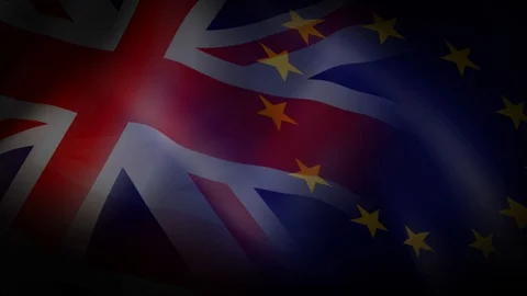 UK and EU Flags Animated loop 動画素材 87341216