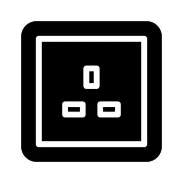 Uk british socket glyph icon vector illustration Stock Illustration