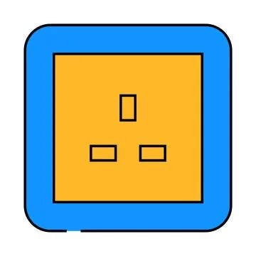 Uk british socket icon color illustration Stock Illustration