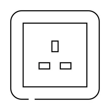 Uk british socket line icon vector illustration Stock Illustration