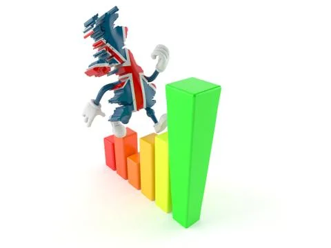 UK character with chart Illustrazione stock